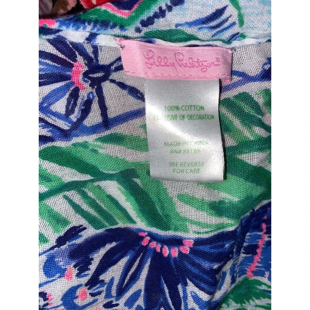 Lilly Pulitzer women's Snake palm riley loop scarf pink tassel 100% Cotton